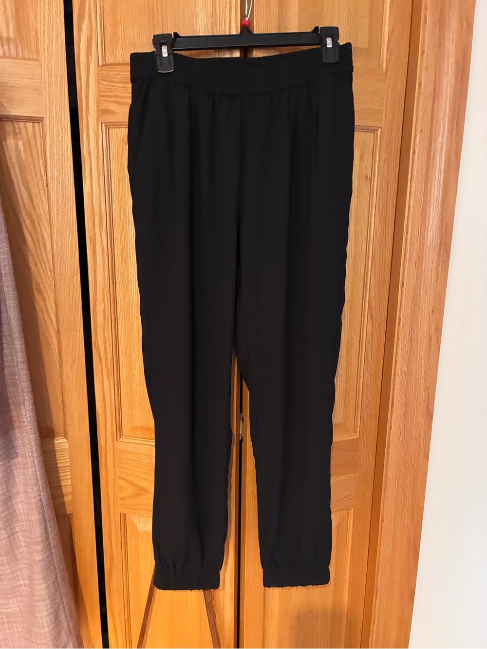 Boston Proper Black Elastic-Waist Jogger Pants